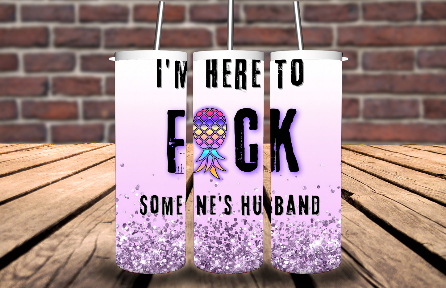 Purple glitter HTF husband tumbler
