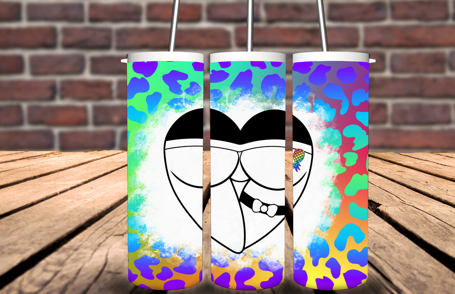 Lisa frank inspired butt tumbler