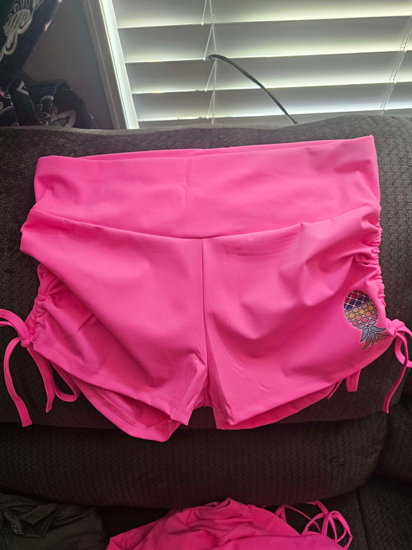 Hot pink pineapple shorts