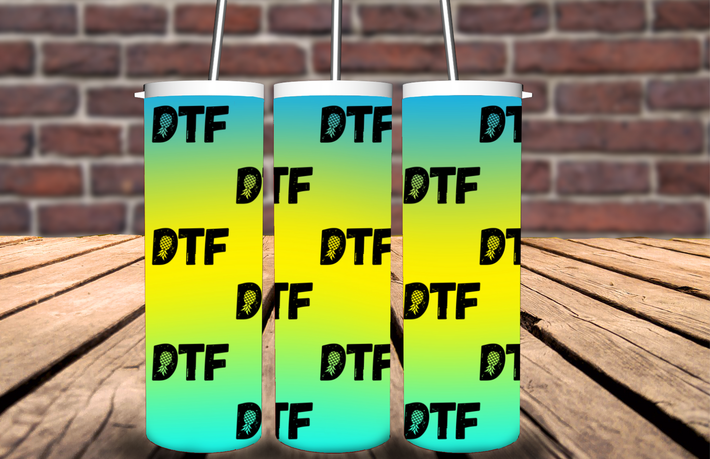 neon DTF tumbler