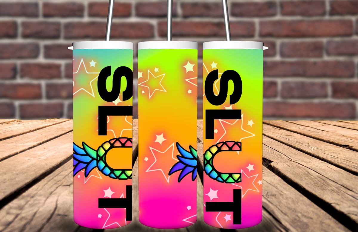 SLUT neon star tumbler