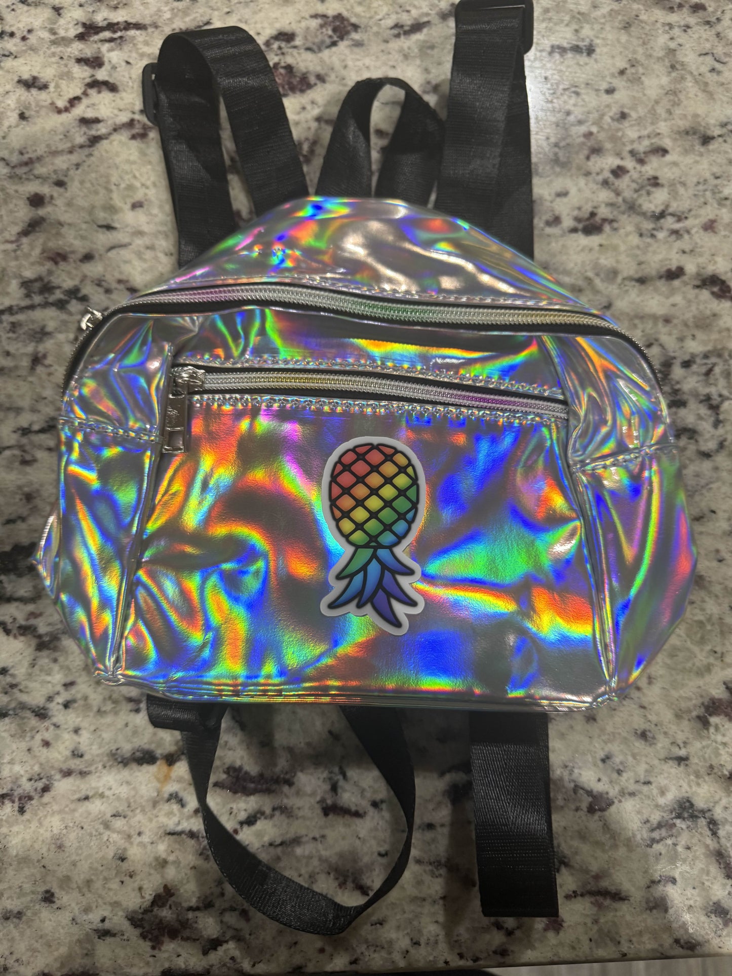 PINEAPPLE HOLOGRAPHIC BACKPACK