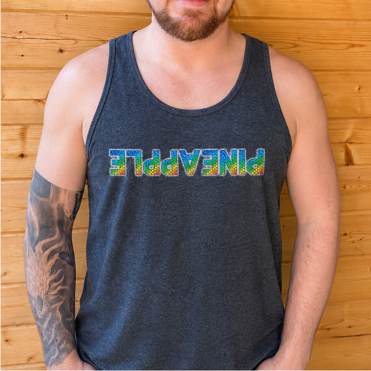 Mens Pineapple word Tank Top