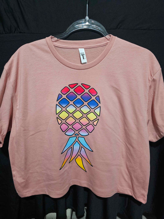 Pineapple crop top- Dusty Pink