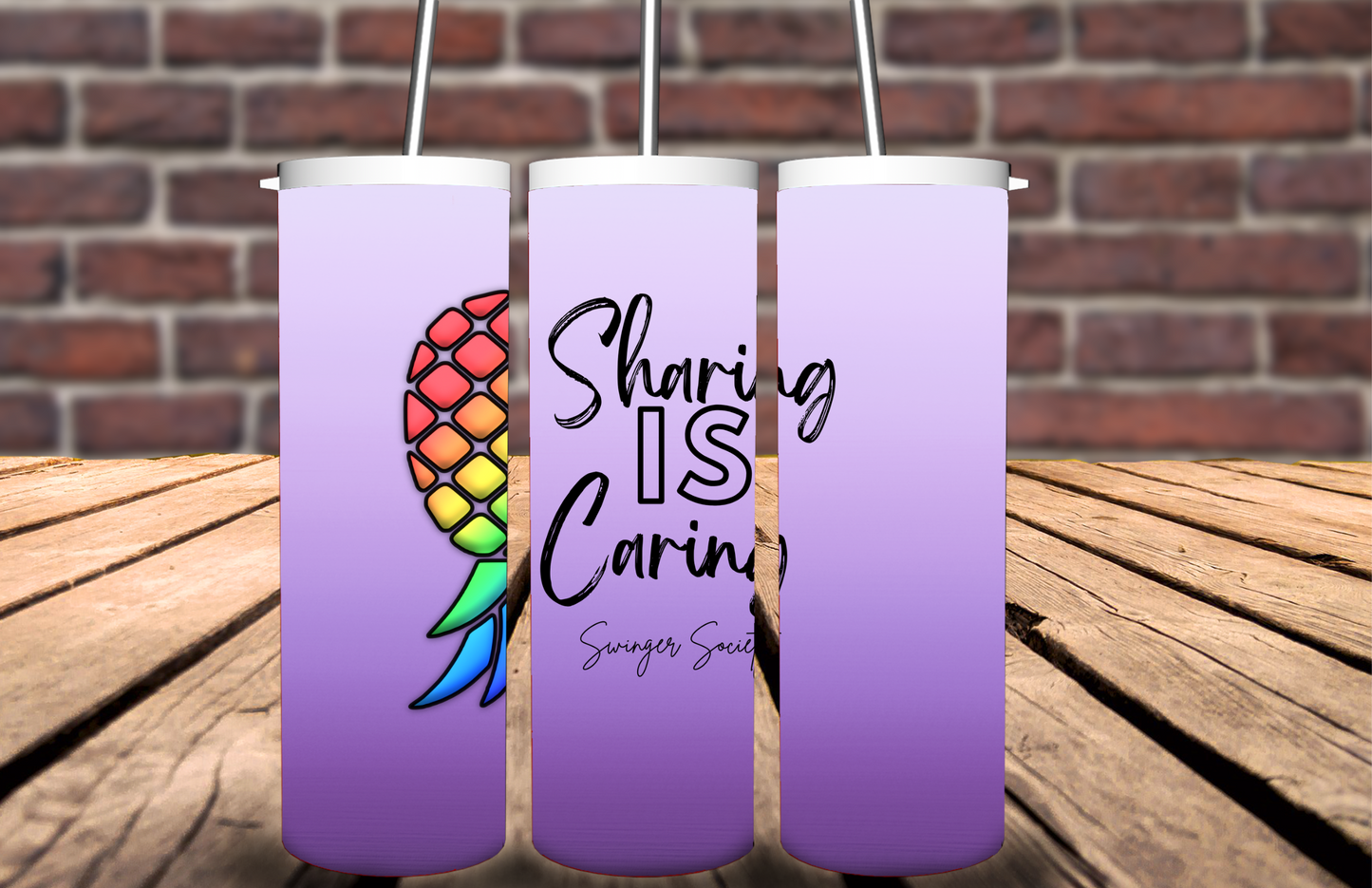 purple sharing tumbler