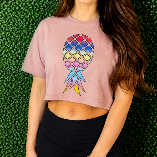 Pineapple crop top- Dusty Pink