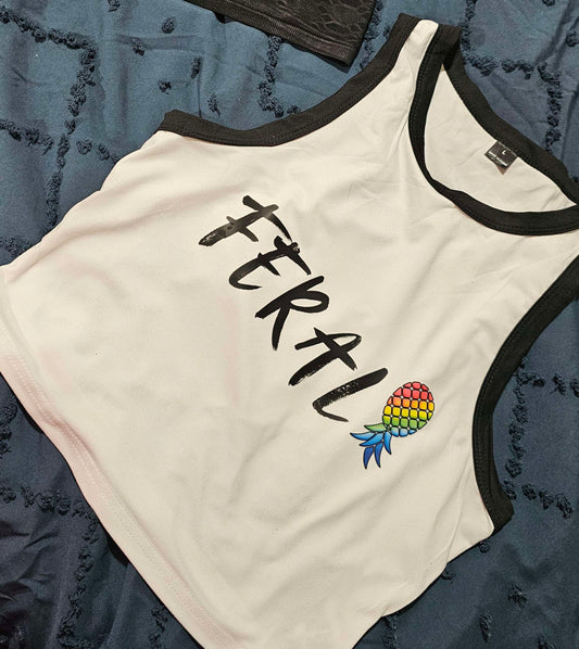 Feral crop tank top
