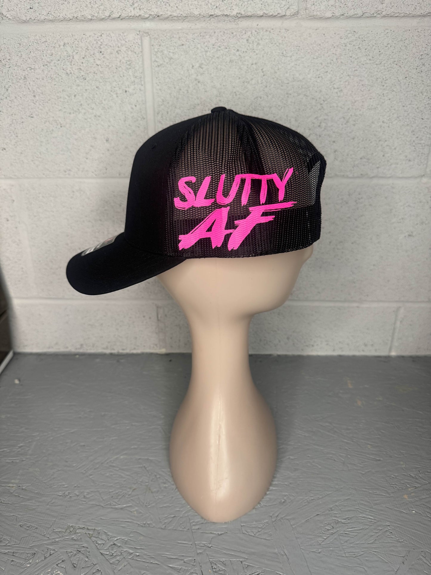SLUTTY AF hat hot pink