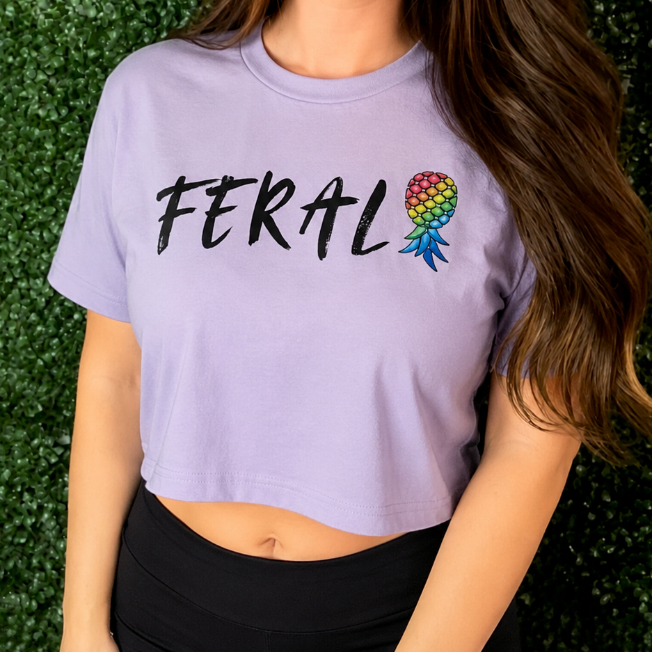 Women's Lavender crop top- Feral