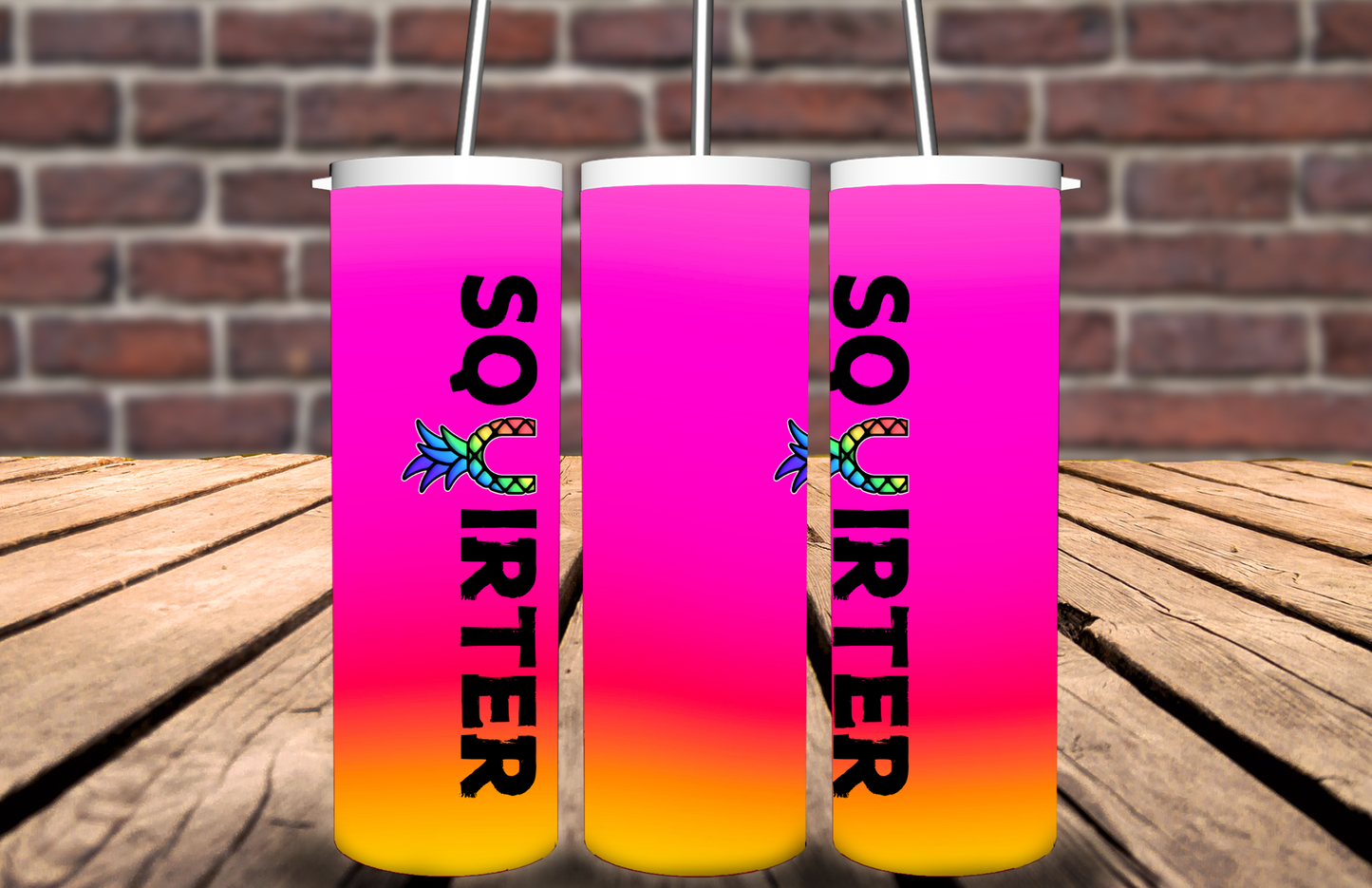 neon pink squirter tumbler